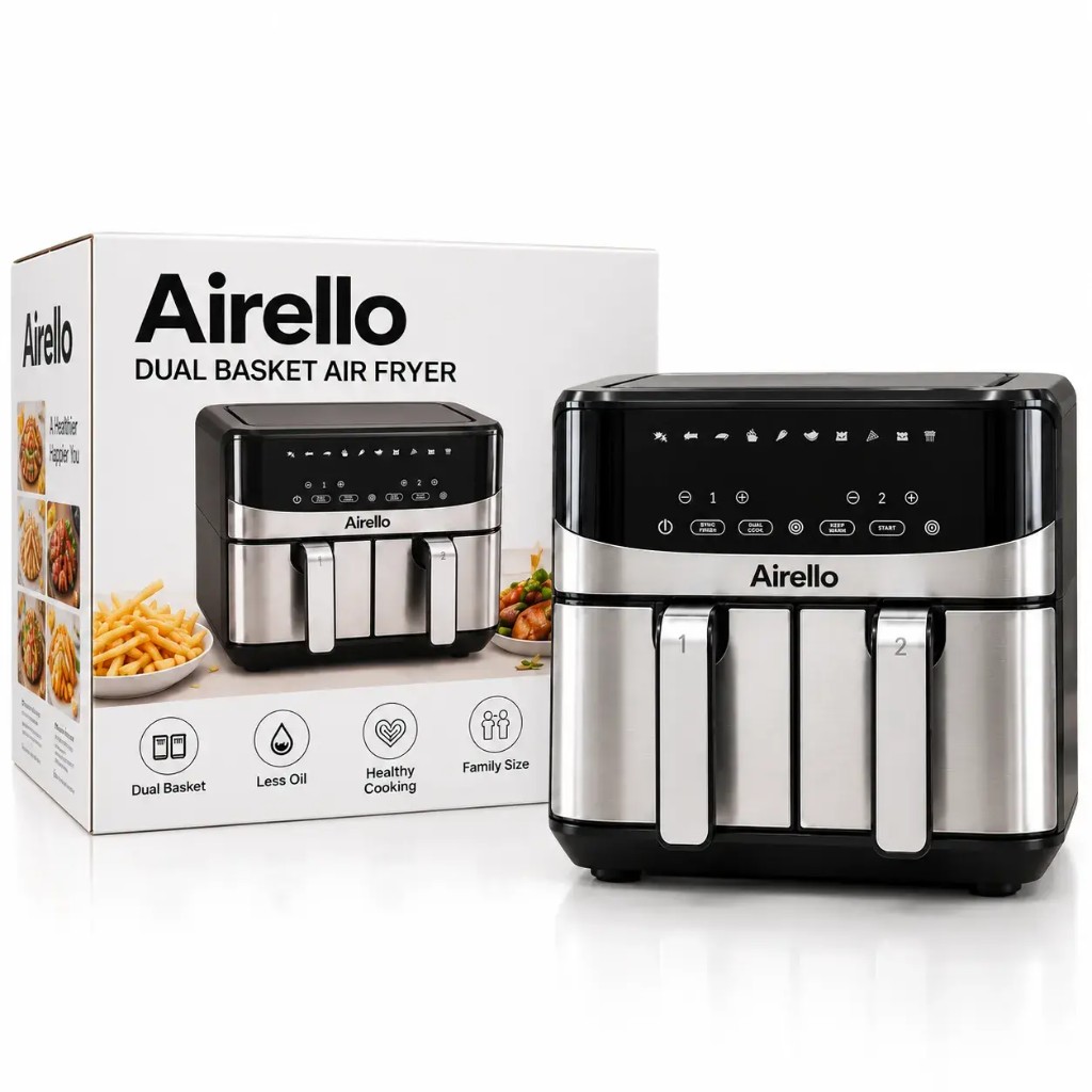 Friggitrice ad aria Airello XL Twin doppia con confezione retail